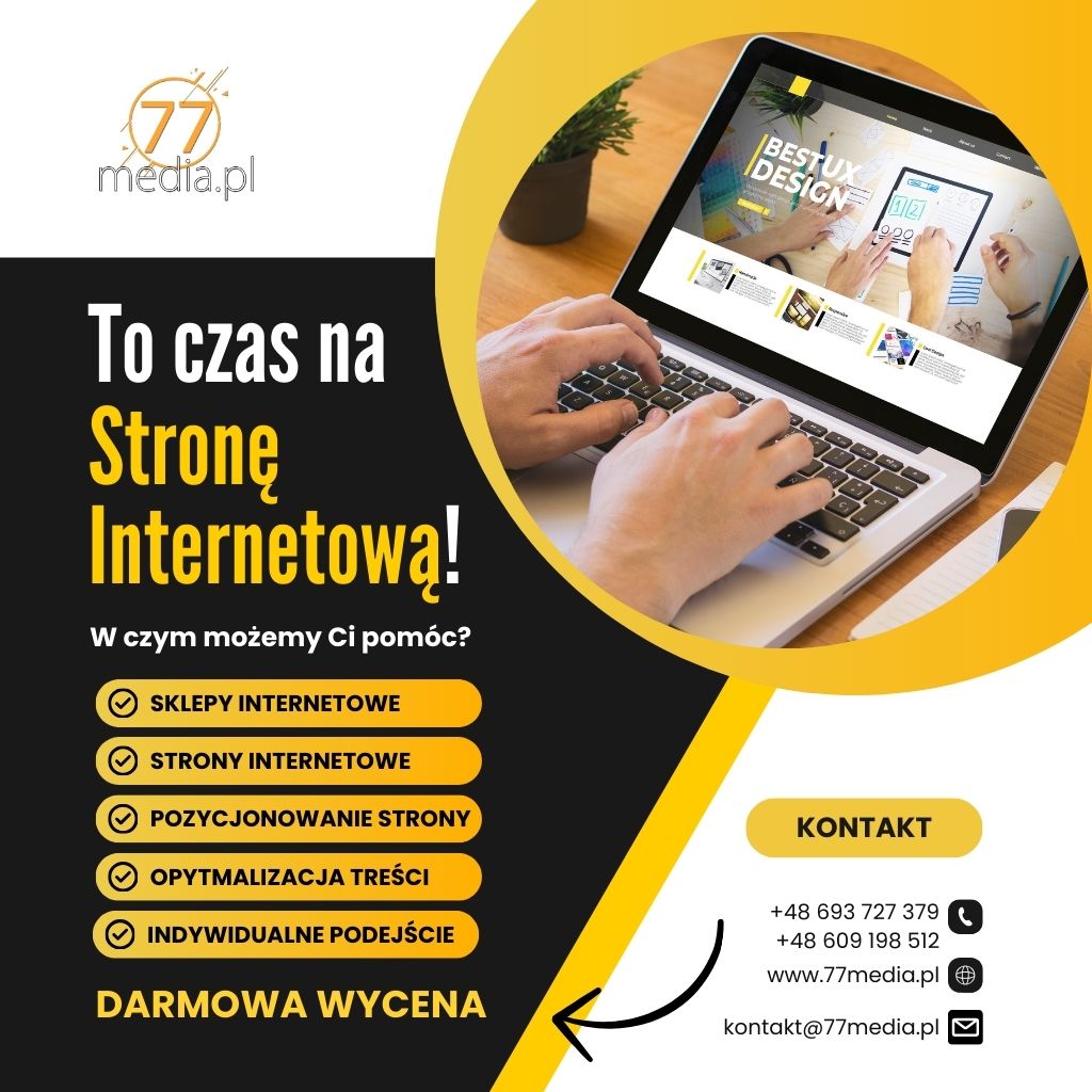 Przyciągnij więcej Klientów - Stwórz stronę internetową z 77media.pl