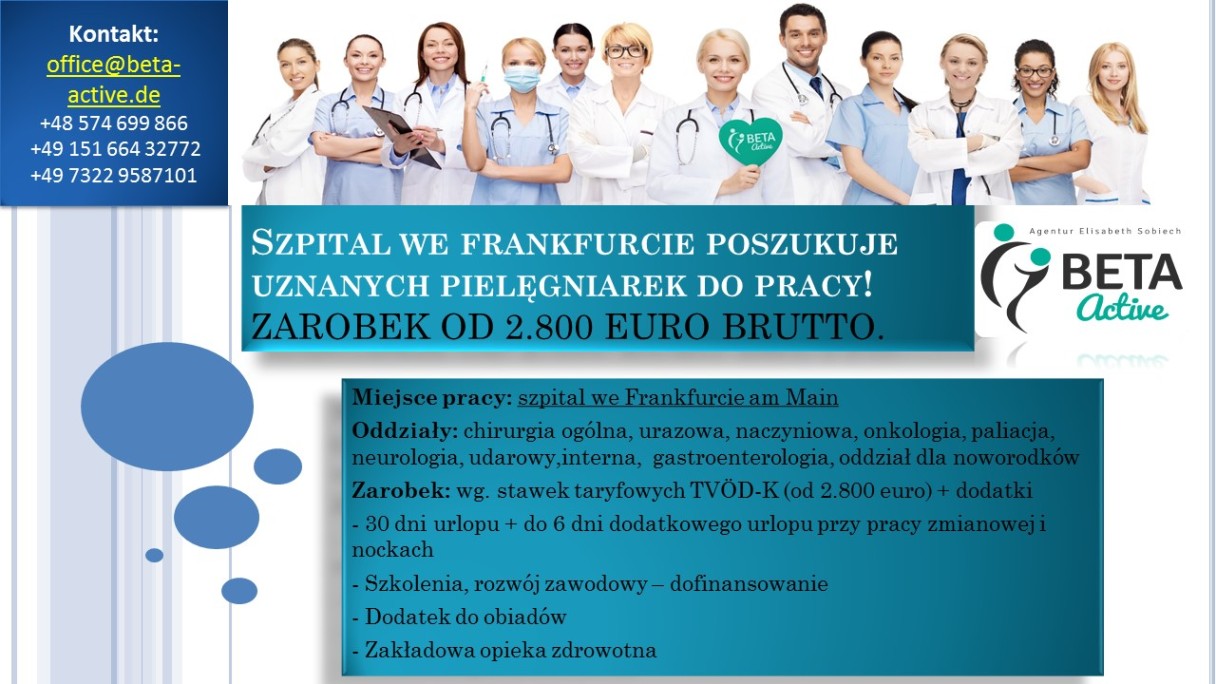 Pielęgniarka – Szpital we Frankfurcie