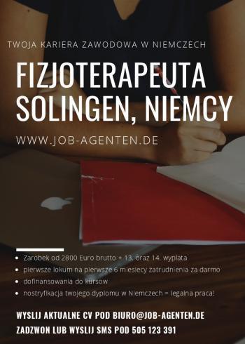 FIZJOTERAPEUTA  oferta pracy w SOLINGEN, pierwsze lokum