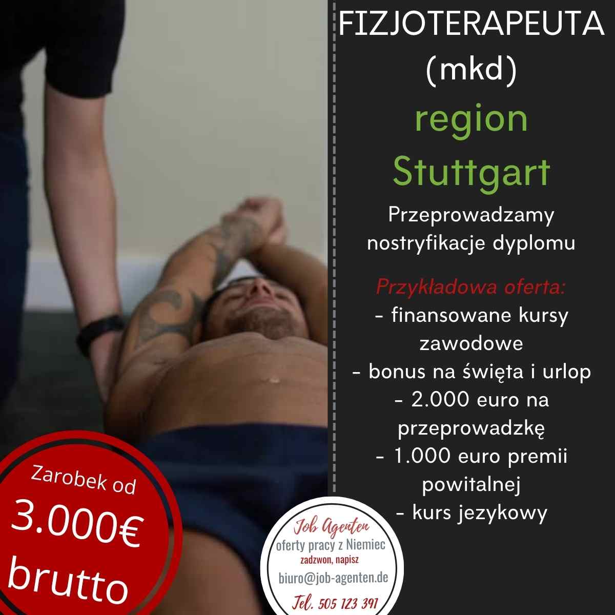 Fizjoterapeuta oferta zatrudnienia  Stuttgart